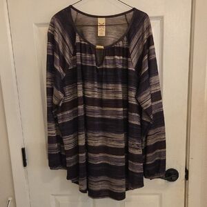 Faded Glory Purple and Gray Striped Tunic